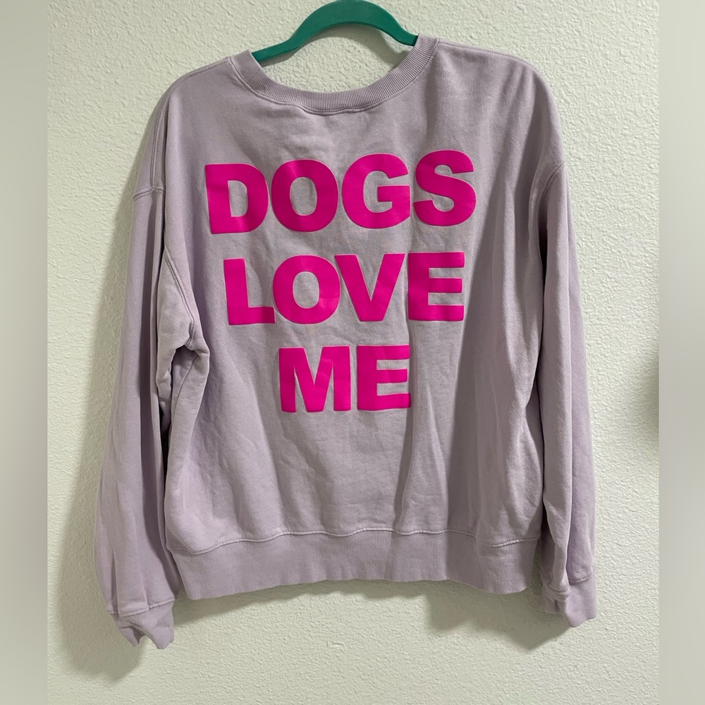 Wild fox dog loves me Lavender Cotton Sweatshirt